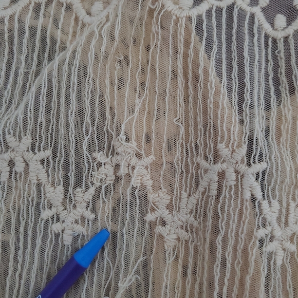 Indigo Thread Co Lace Maxi Duster Vest Boho Embroidered Sheer Long Layering L - Picture 6 of 7